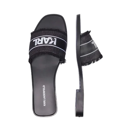 Slides With Frayed Logo Strap