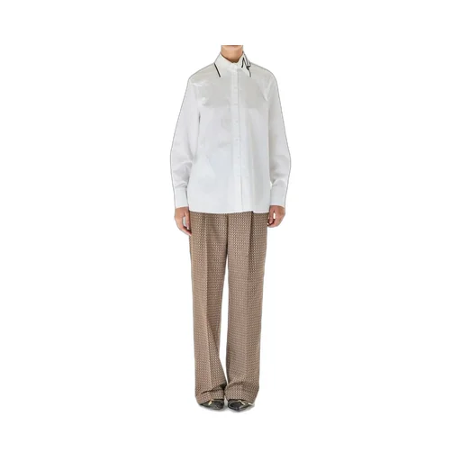 Poplin Shirt With Black Piping