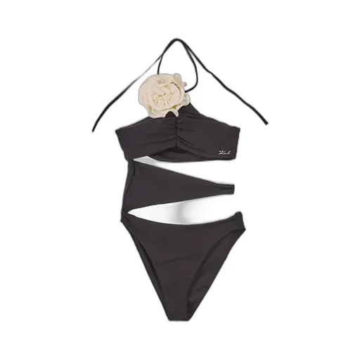 One-Piece Swimsuit With Cut-Outs And Floral Detail