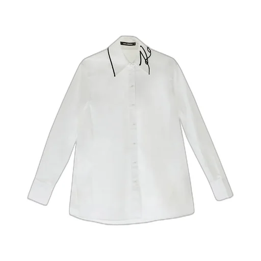 Poplin Shirt With Black Piping