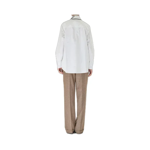 Poplin Shirt With Black Piping