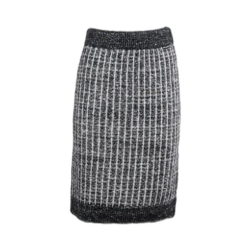 Plaid Knit Pencil Skirt