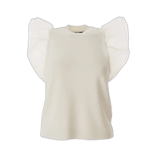 Top With Ruffled Sleeves