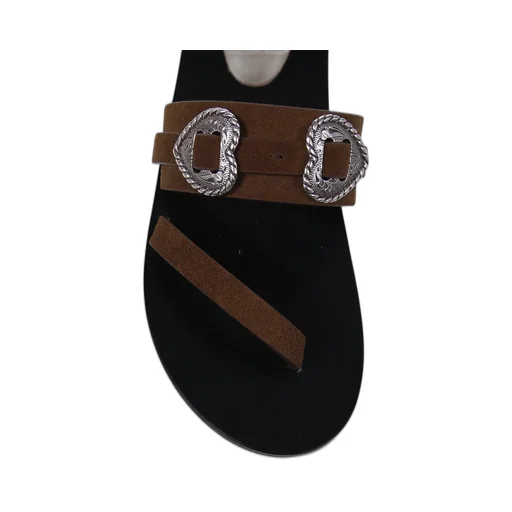 Suede Slide Sandals