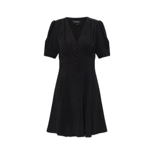 V-Neck Button-Front Dress