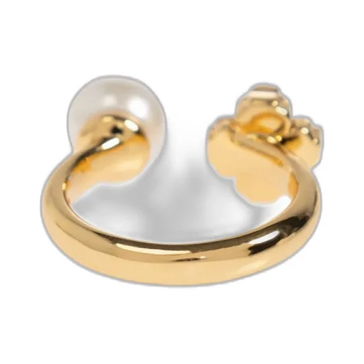 Ring With Clover And Pearl