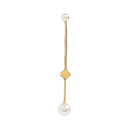 Pearl And Clover Drop Earrings