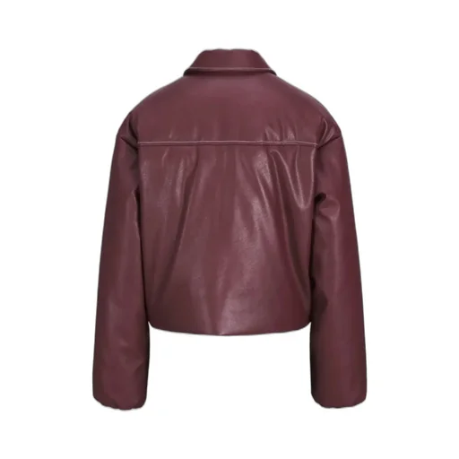 Faux Leather Cropped Jacket