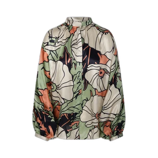 Floral Print High Neck Blouse