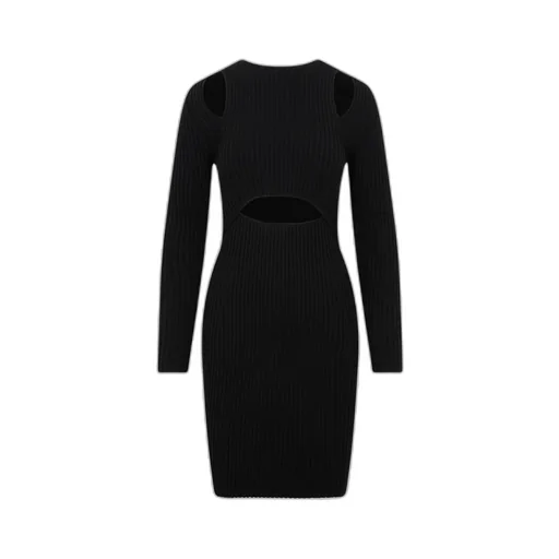 Cutout Ribbed Knit Dress