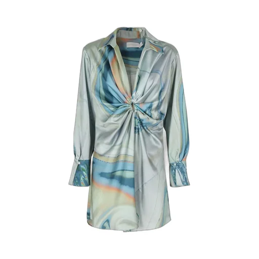 Twisted Front Shirt Dress