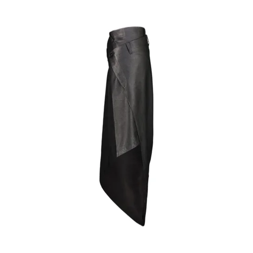 Asymmetric Leather Skirt