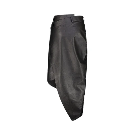 Asymmetric Leather Skirt