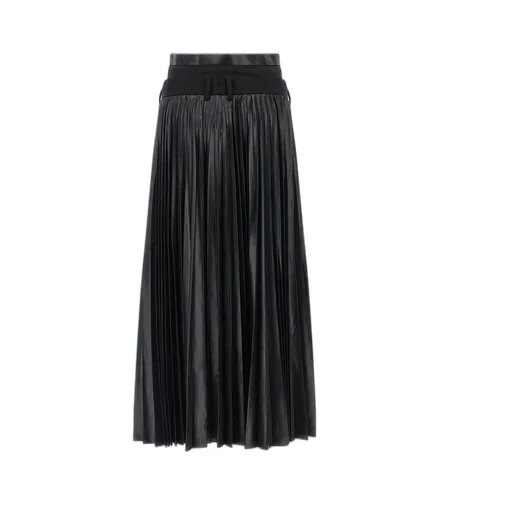 Wide-Leg Culottes With Patent Leather Trim