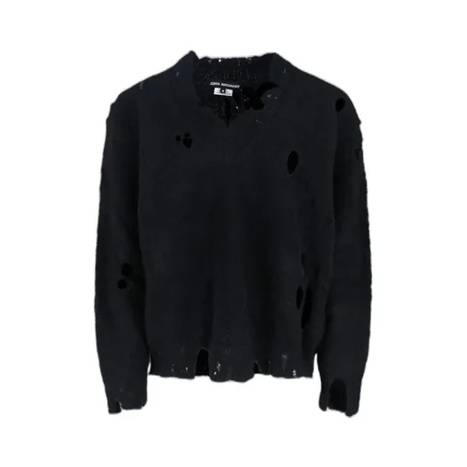 Distressed V-Neck Sweater