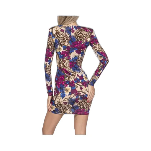 Ruched V-Neck Long Sleeve Dress