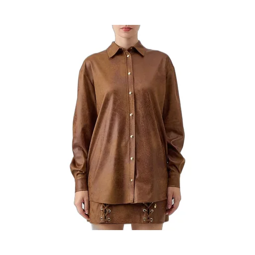Oversized Faux Leather Shirt