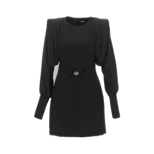 Mini Dress With Padded Shoulders And Belt