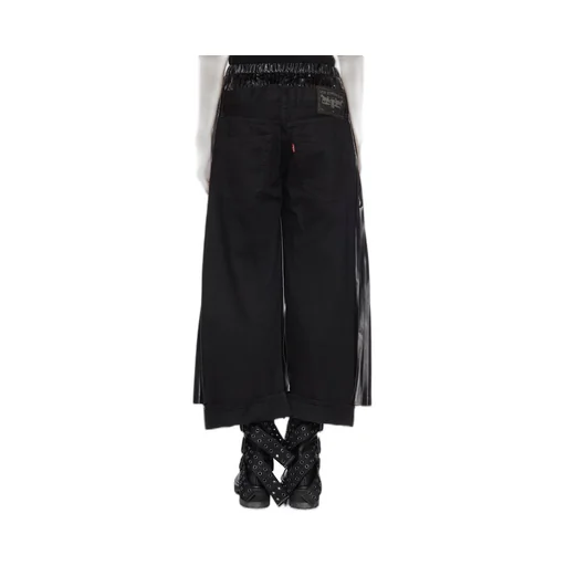 Pleated Faux Leather Midi Skirt