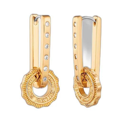 Hoop Earrings With Medallion Charm