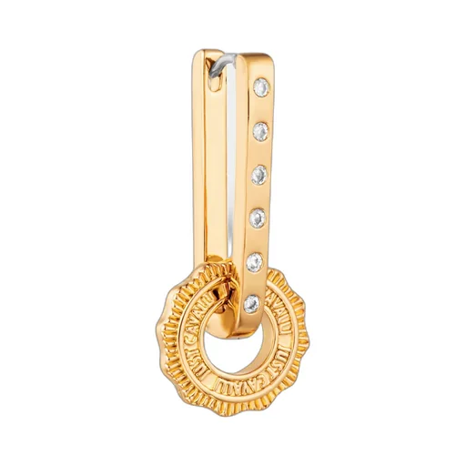Hoop Earrings With Medallion Charm