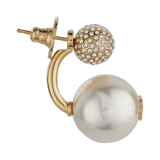 Pearl And Crystal Double Stud Earrings