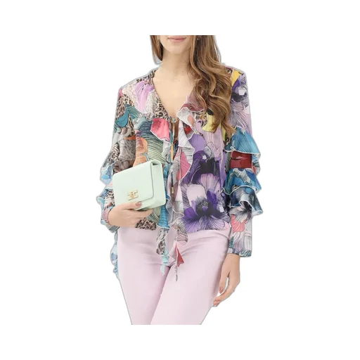 Floral Print Ruffle Blouse