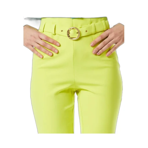 High-Waisted Flared Trousers With Belt