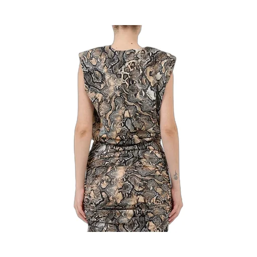 Ruched Snakeskin Print Mini Dress