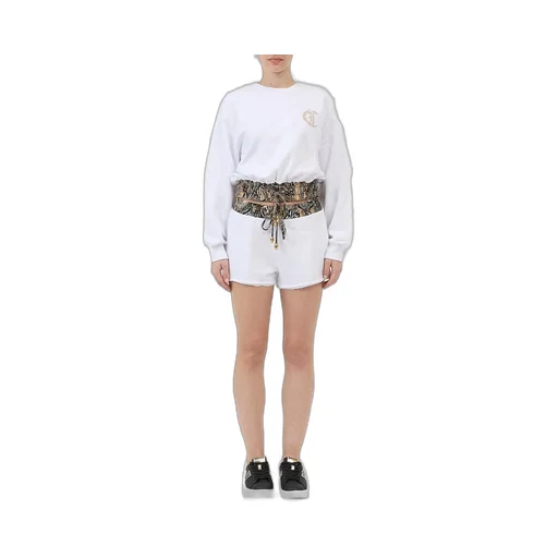 Sweatshirt With Corset Belt And Shorts Set
