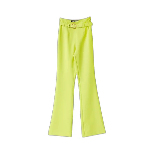High-Waisted Flared Trousers With Belt