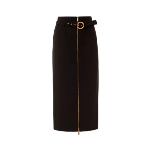 High-Waisted Midi Skirt With Zip Closure