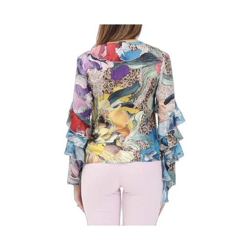 Floral Print Ruffle Blouse