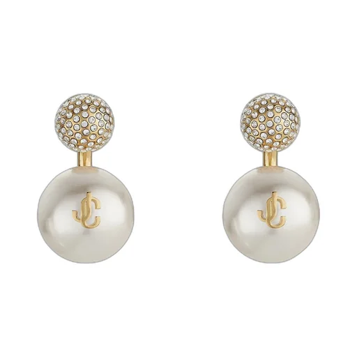 Pearl And Crystal Double Stud Earrings