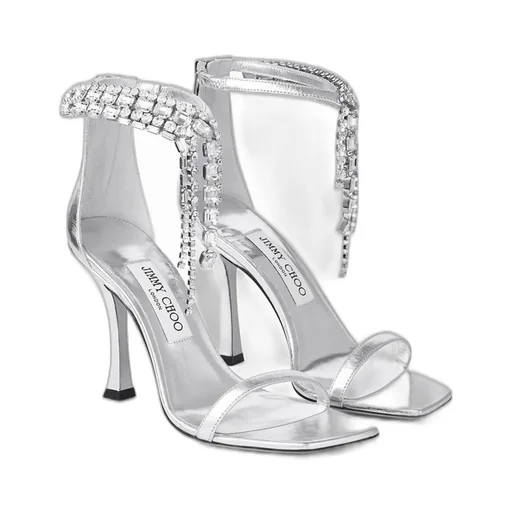 Crystal-Embellished Stiletto Sandals