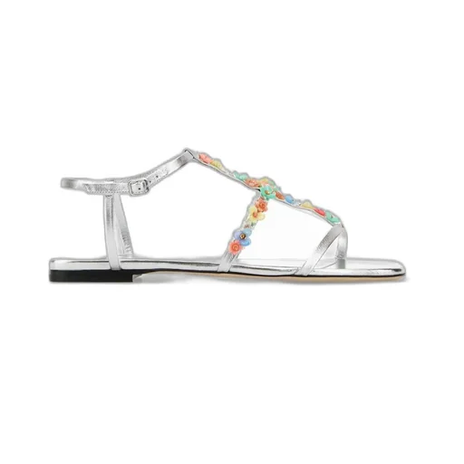 Flat Sandals With Flowers