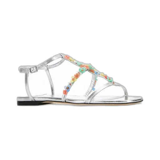 Flat Sandals With Flowers