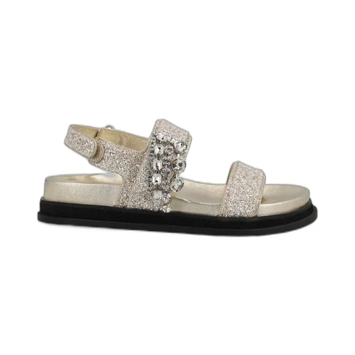Platform Sandals With Embellished Buckle