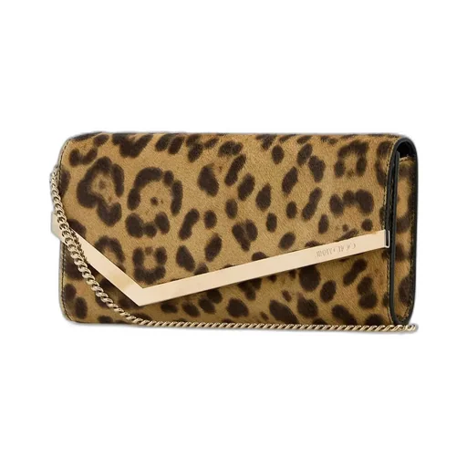 Leopard Print Calf Hair Clutch