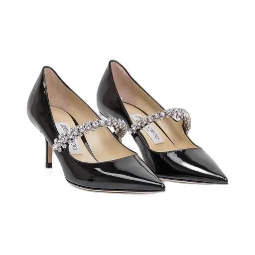 Pointed-Toe Pumps With Crystal Strap