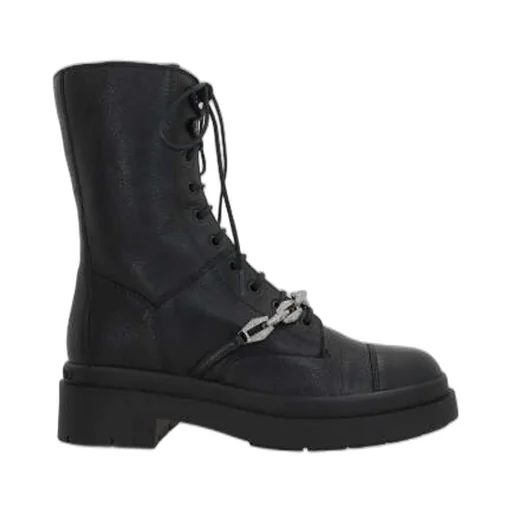Lace-Up Boots With Chain Detail