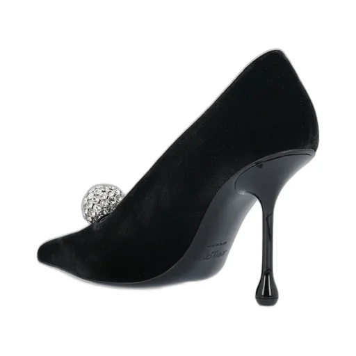 Velvet Pumps With Crystal Ball