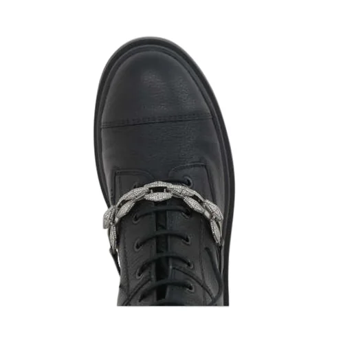 Lace-Up Boots With Chain Detail