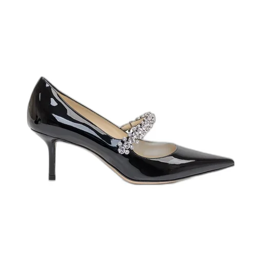Pointed-Toe Pumps With Crystal Strap