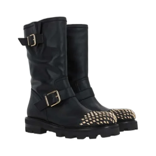 Biker Boots With Metal Toe Cap
