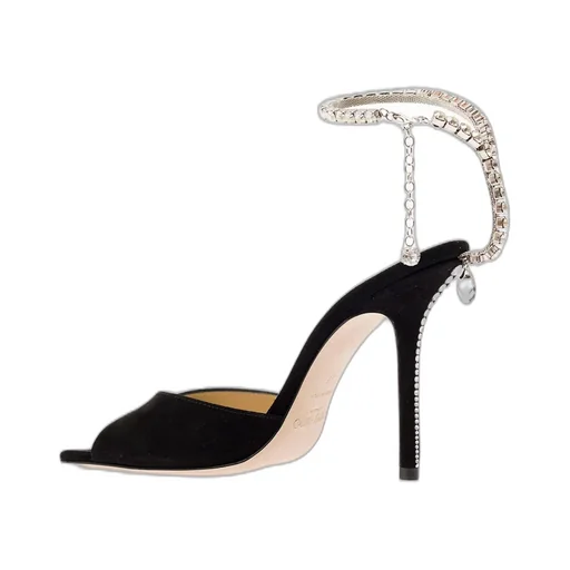 Mules With Crystal Ankle Strap