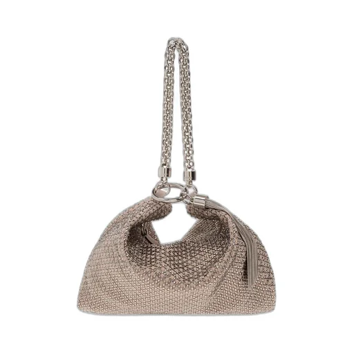 Crystal-Embellished Hobo Bag
