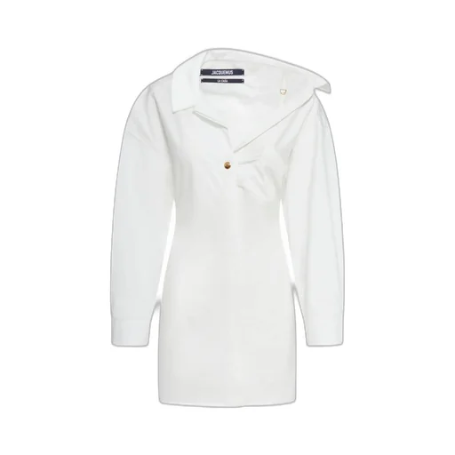 Asymmetric Poplin Shirt Dress