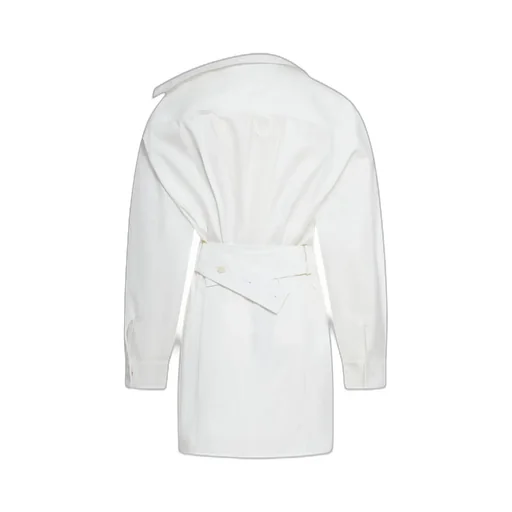 Asymmetric Poplin Shirt Dress