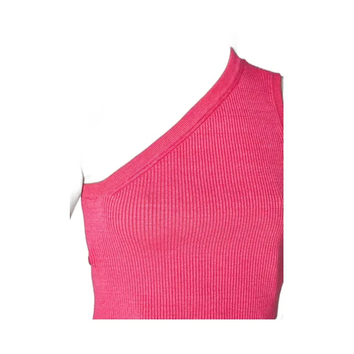 One-Shoulder Ribbed Knit Top